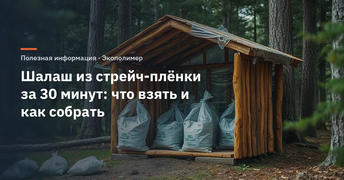 Шалаш из стрейч-плёнки за 30 минут: что взять и как собрать