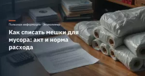 Как списать мешки для мусора: акт и норма расхода