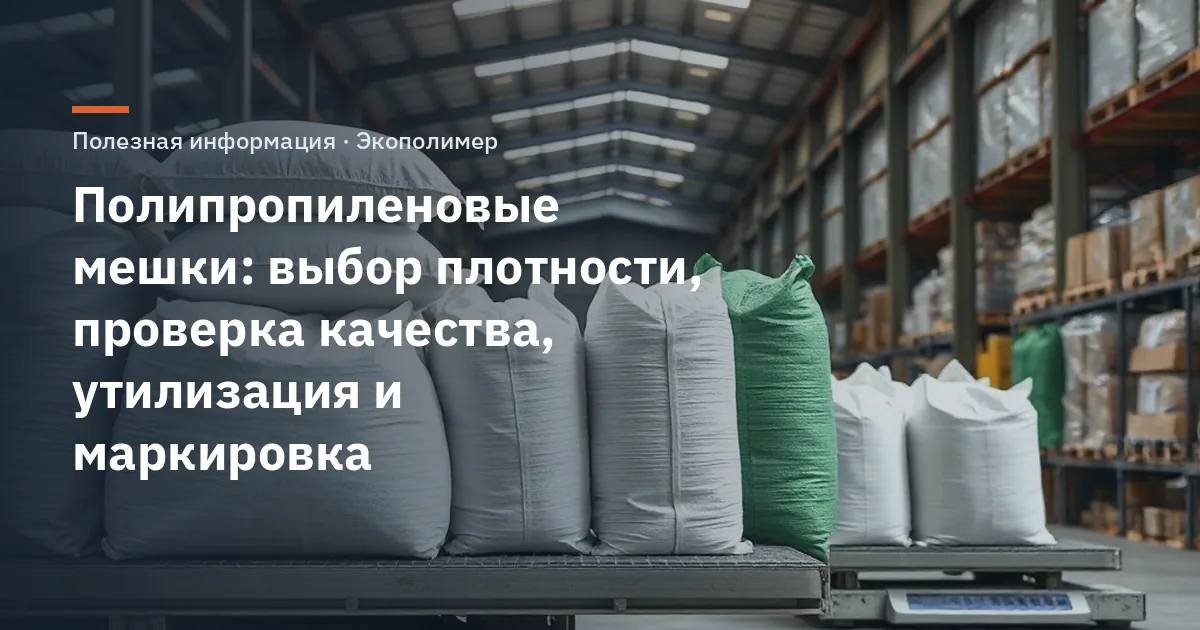 Полипропиленовые мешки: выбор плотности, проверка качества, утилизация и маркировка