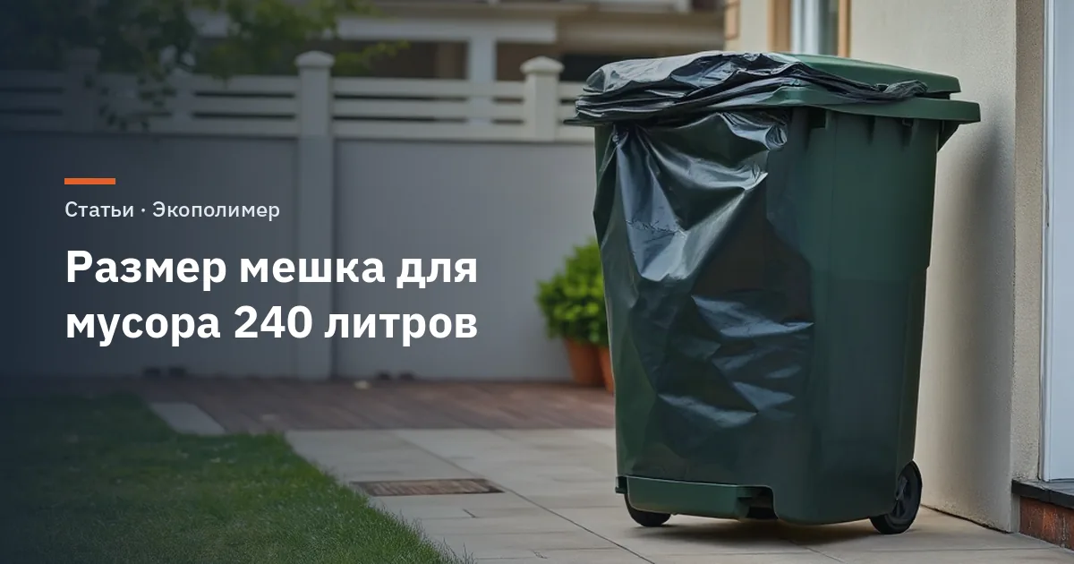 Размер мешка для мусора 240 литров: таблица и подбор под бак